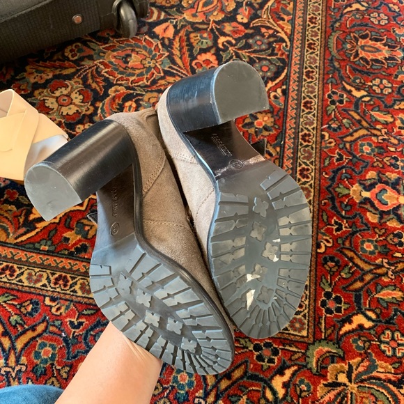 All saints Kurve gray suede buckle heeled booties - Picture 5 of 5